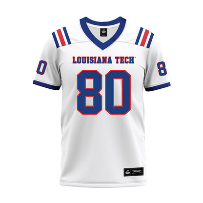 LA Tech - NCAA Football : Deven Muniz - White Premium Football Jersey-0