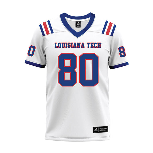 LA Tech - NCAA Football : Deven Muniz - White Premium Football Jersey-0