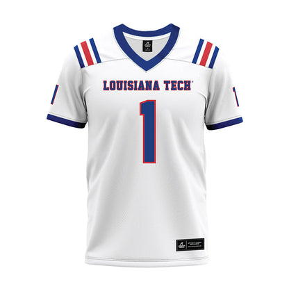 LA Tech - NCAA Football : Sam Fongang - White Premium Football Jersey-0