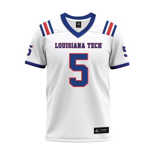 LA Tech - NCAA Football : Ahkhari Johnson - White Premium Football Jersey-0