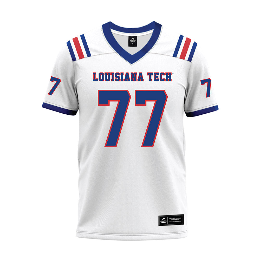 LA Tech - NCAA Football : Aric Adcock - White Premium Football Jersey-0