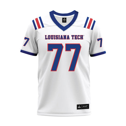 LA Tech - NCAA Football : Aric Adcock - White Premium Football Jersey-0