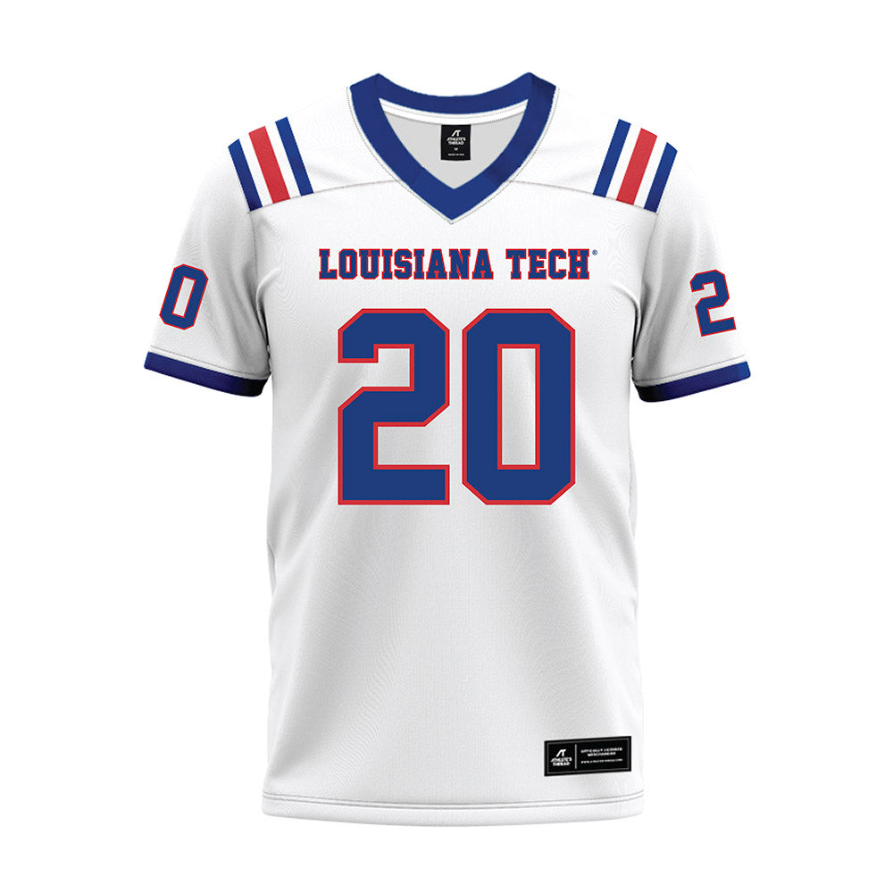 LA Tech - NCAA Football : Ty Jones - White Premium Football Jersey-0