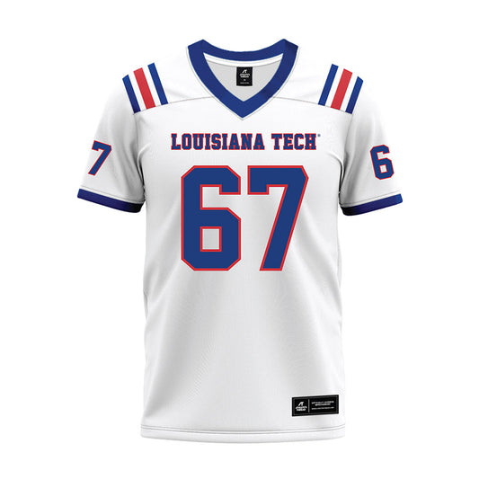 LA Tech - NCAA Football : Brett Canis - White Premium Football Jersey
