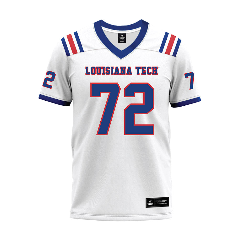 LA Tech - NCAA Football : Hayden Christman - White Premium Football Jersey-0