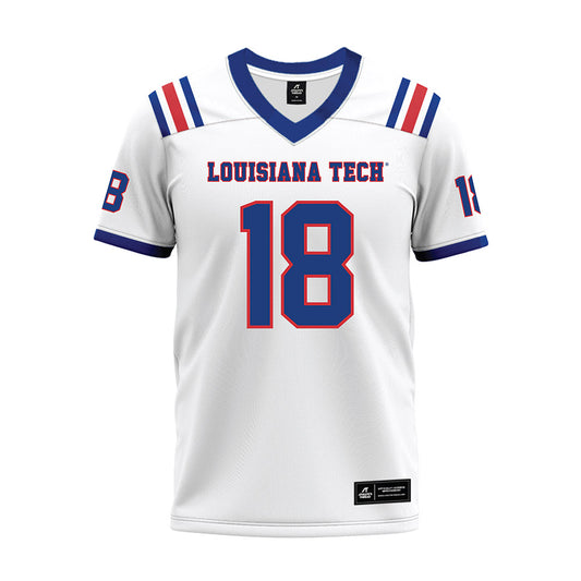 LA Tech - NCAA Football : Jaitlin Hampton - White Premium Football Jersey-0