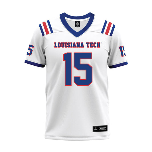 LA Tech - NCAA Football : David Pierro - White Premium Football Jersey-0