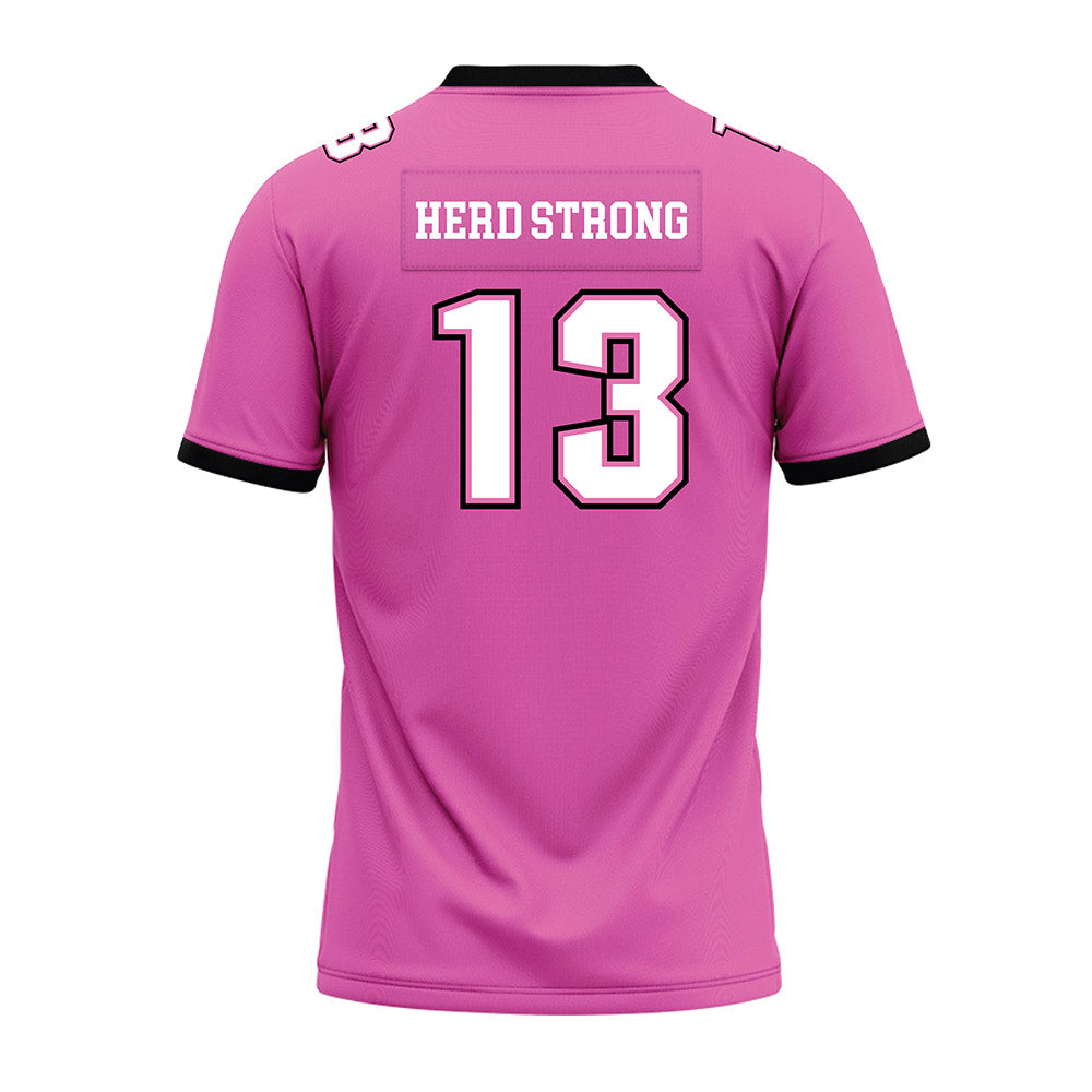Marshall - NCAA Football : Brennan Chambers - Pink Premium Football Jersey-1