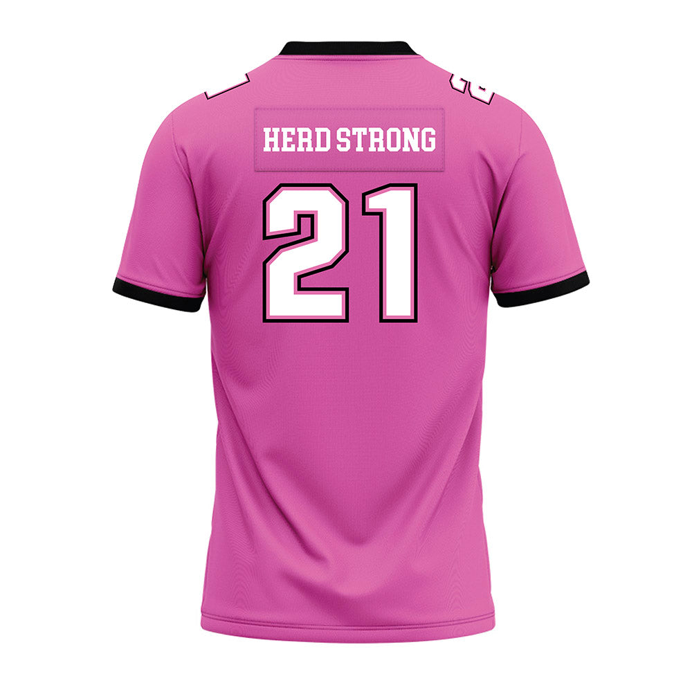 Marshall - NCAA Football : TJ Lester - Pink Premium Football Jersey-1