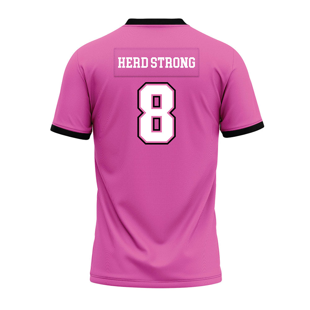 Marshall - NCAA Football : Eddie Pleasant III - Pink Premium Football Jersey-1