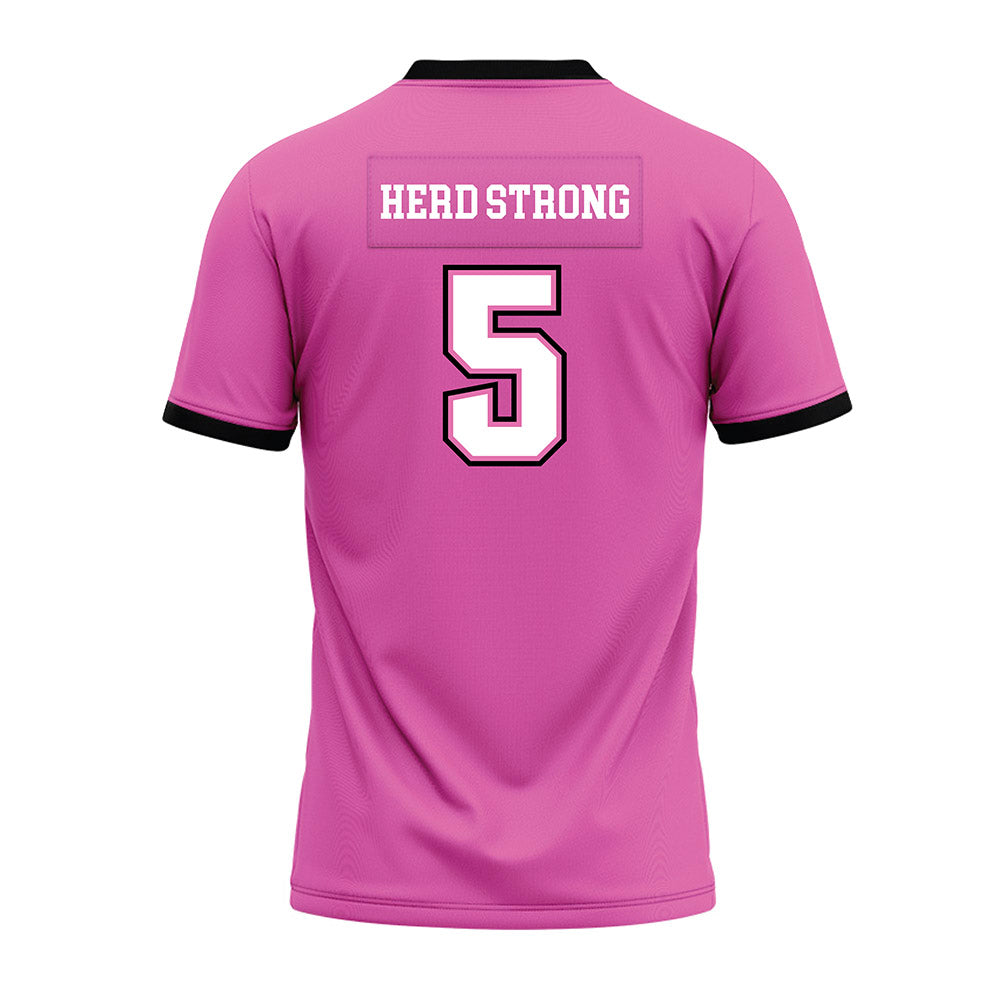 Marshall - NCAA Football : Xayvion Turner-Bradshaw - Pink Premium Football Jersey-1