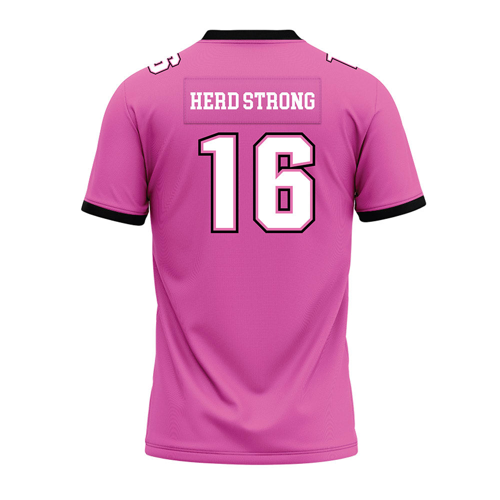 Marshall - NCAA Football : Jalyn Abercrombie - Pink Premium Football Jersey-1
