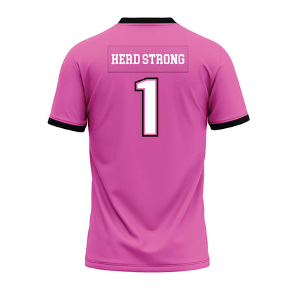 Marshall - NCAA Football : Kelvon McBride - Pink Premium Football Jersey-1