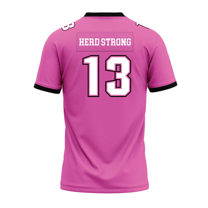 Marshall - NCAA Football : Camron Nti - Pink Premium Football Jersey-1