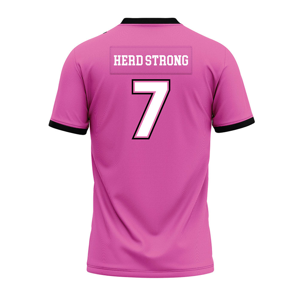 Marshall - NCAA Football : Kelvon McBride - Pink Premium Football Jersey-1