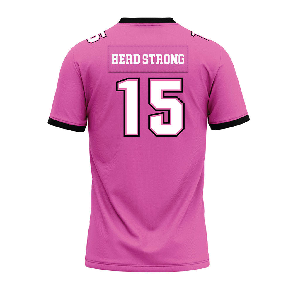 Marshall - NCAA Football : Tristan Lester - Pink Premium Football Jersey-1