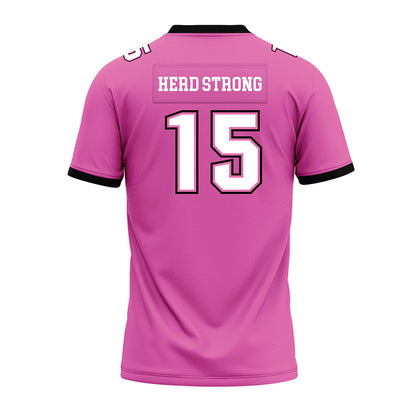 Marshall - NCAA Football : Tristan Lester - Pink Premium Football Jersey-1