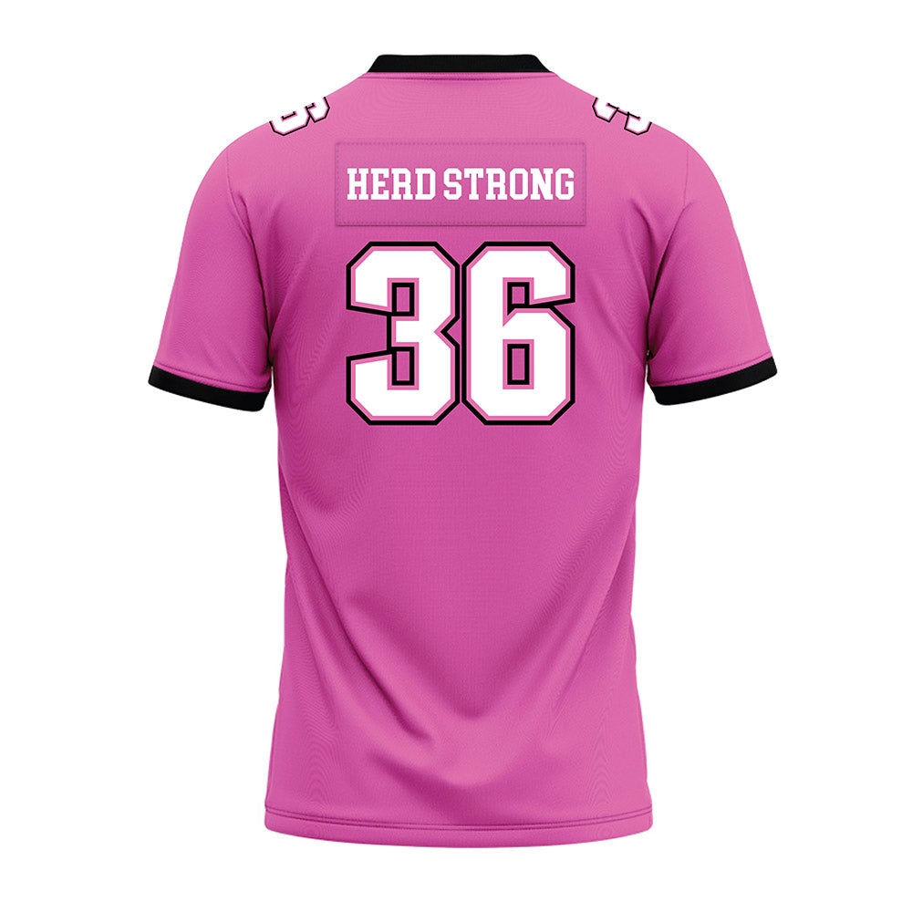 Marshall - NCAA Football : Cole Funderburk - Pink Premium Football Jersey-1