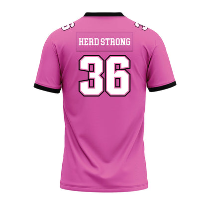 Marshall - NCAA Football : Cole Funderburk - Pink Premium Football Jersey-1