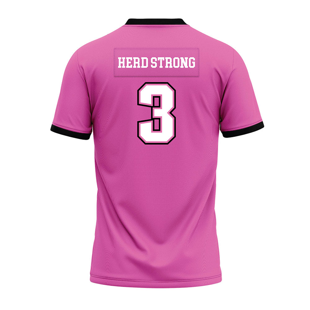 Marshall - NCAA Football : Terrente Hinton - Pink Premium Football Jersey-1