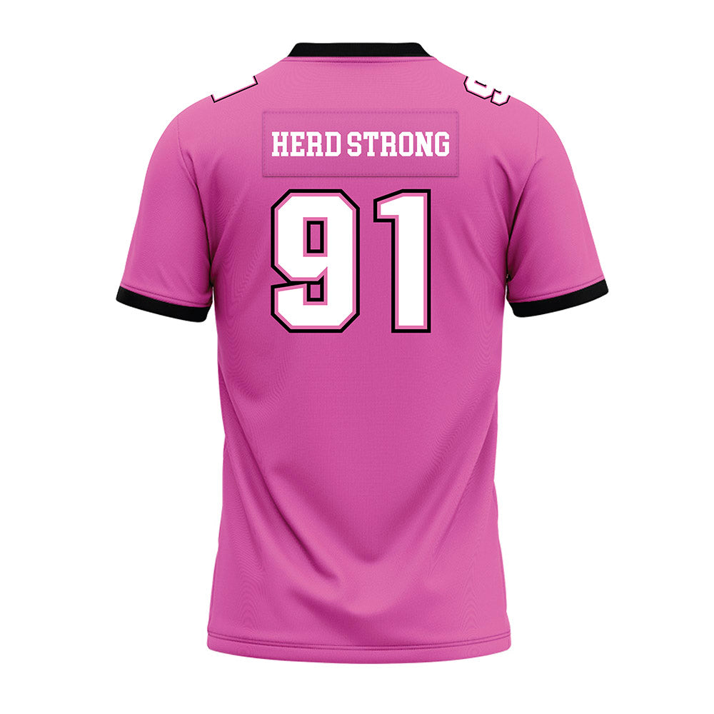 Marshall - NCAA Football : Cooper Heimbach - Pink Premium Football Jersey-1