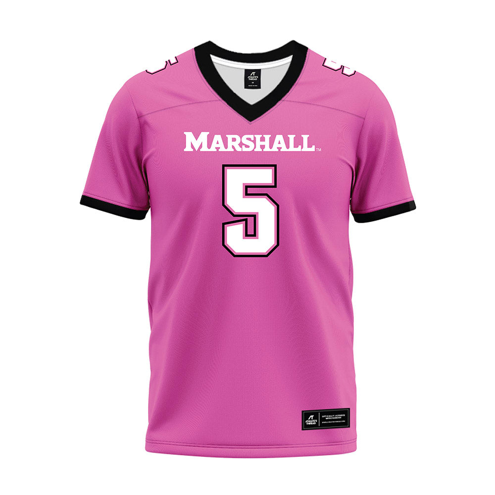 Marshall - NCAA Football : Xayvion Turner-Bradshaw - Pink Premium Football Jersey-0