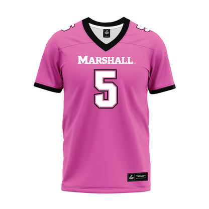 Marshall - NCAA Football : Xayvion Turner-Bradshaw - Pink Premium Football Jersey-0