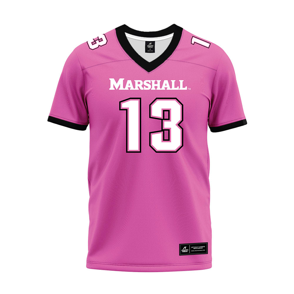 Marshall - NCAA Football : Brennan Chambers - Pink Premium Football Jersey-0