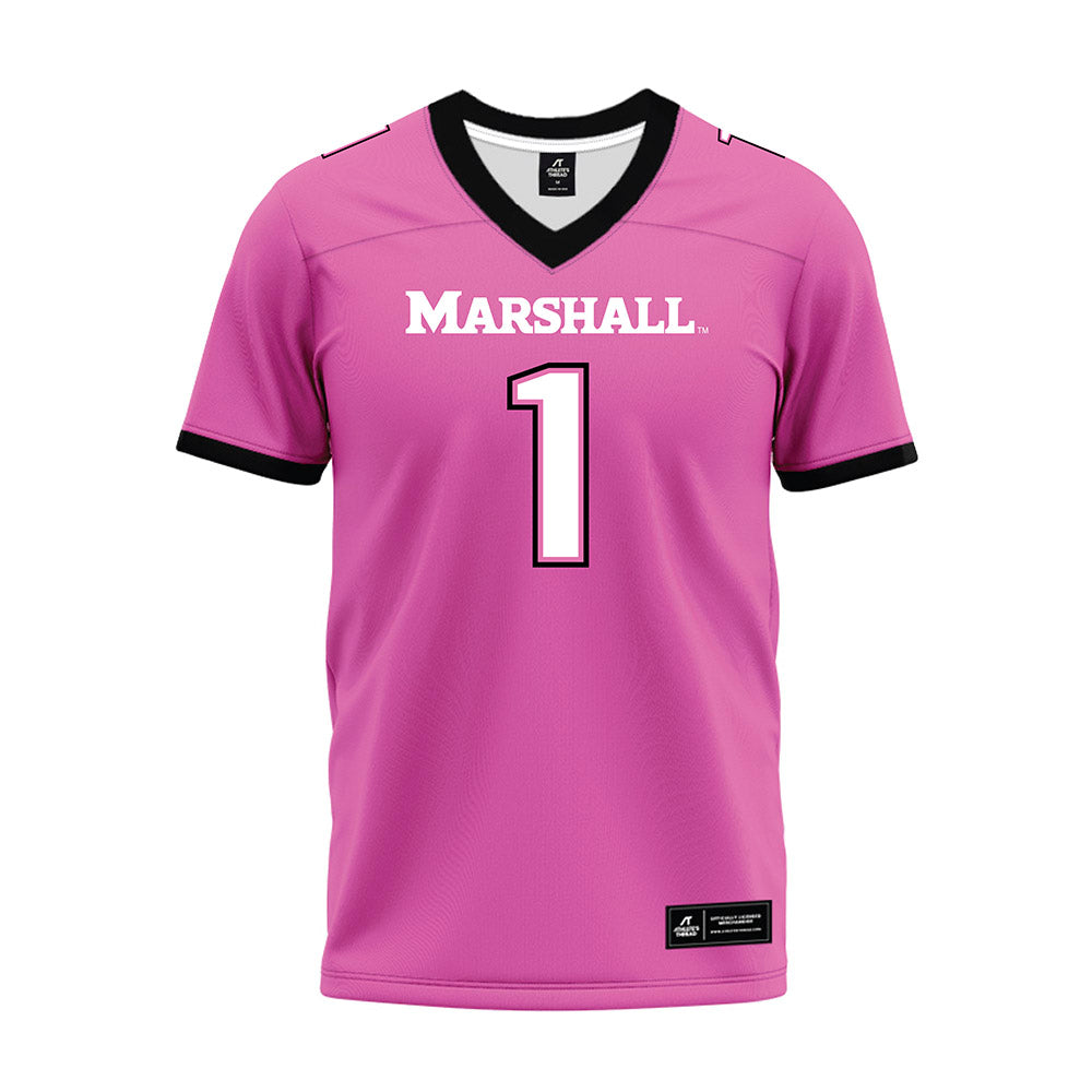 Marshall - NCAA Football : Kelvon McBride - Pink Premium Football Jersey-0