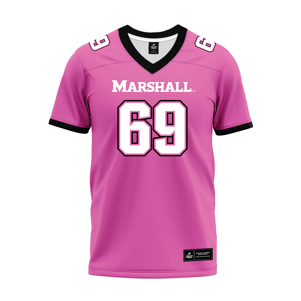 Marshall - NCAA Football : Will Sandfoss - Pink Premium Football Jersey-0