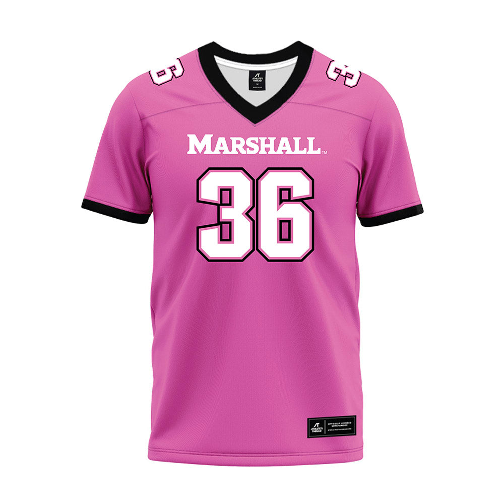 Marshall - NCAA Football : Cole Funderburk - Pink Premium Football Jersey-0
