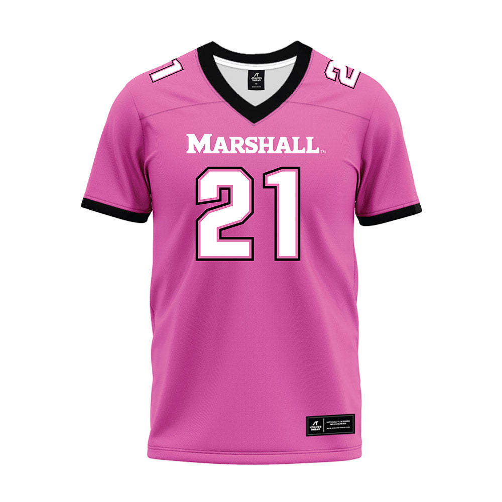Marshall - NCAA Football : TJ Lester - Pink Premium Football Jersey-0