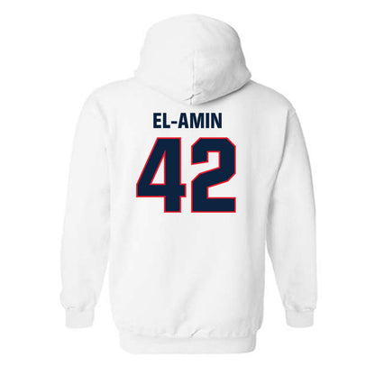 UConn - Men's Basketball Legends : Khalid El-Amin - Classic Shersey Hooded Sweatshirt-1