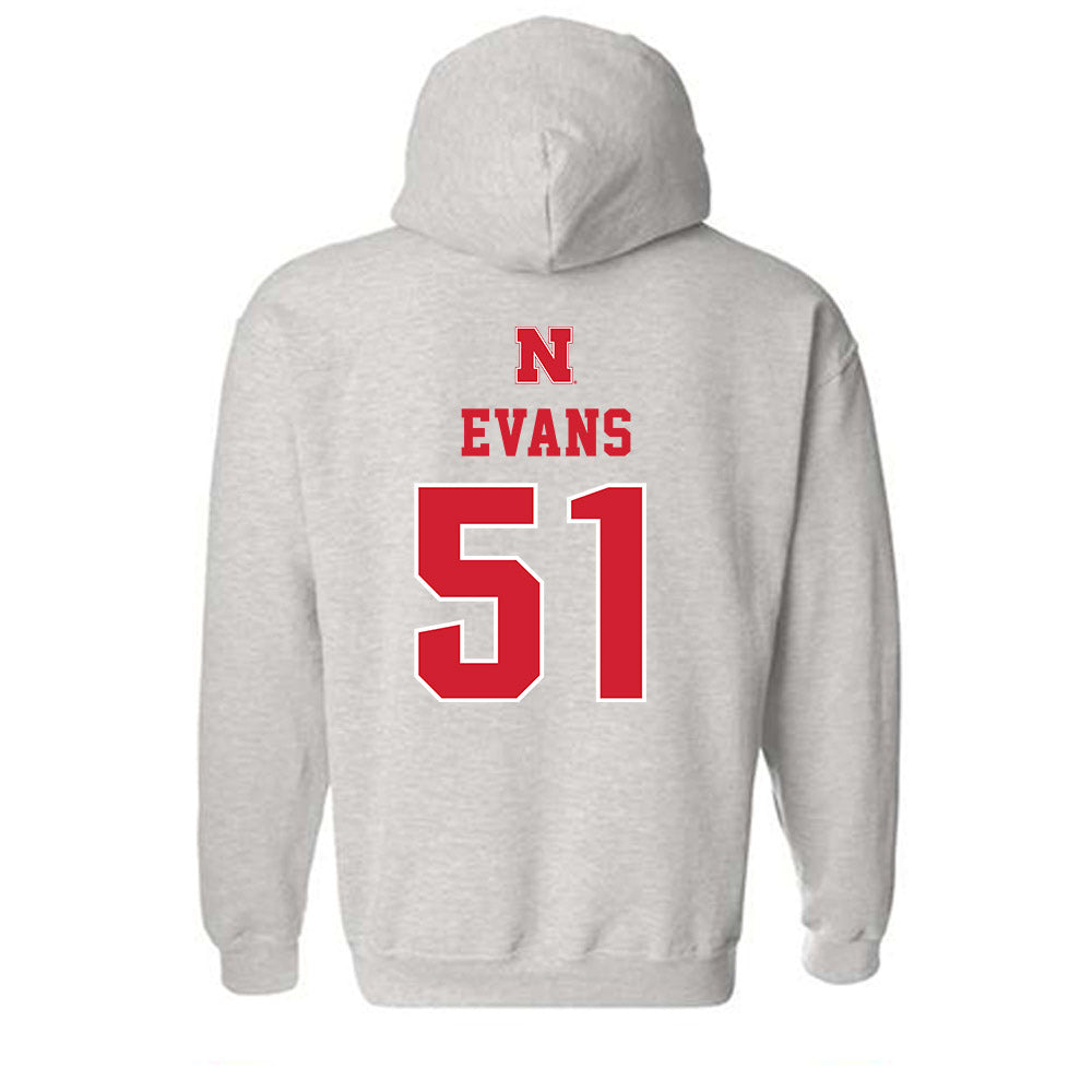 Nebraska - NCAA Football : Justin Evans - Classic Shersey Hooded Sweatshirt-1