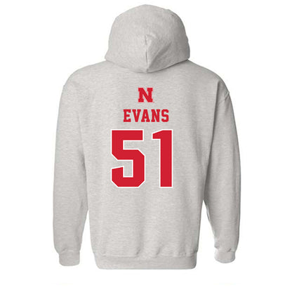 Nebraska - NCAA Football : Justin Evans - Classic Shersey Hooded Sweatshirt-1