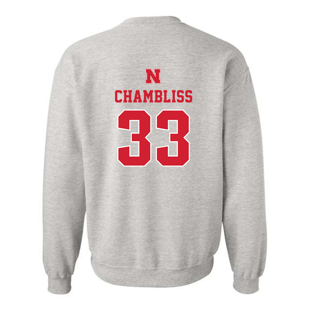 Nebraska - NCAA Football : Owen Chambliss - Classic Shersey Crewneck Sweatshirt-1