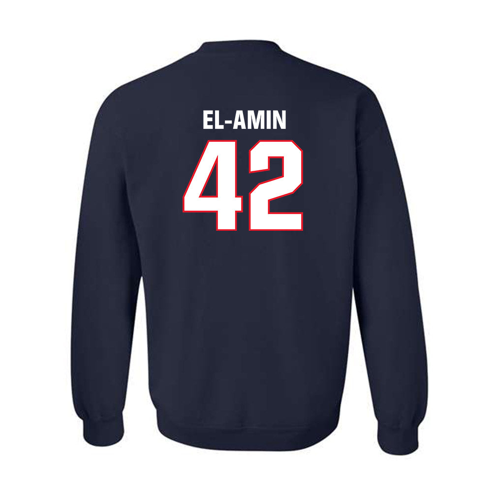 UConn - Men's Basketball Legends : Khalid El-Amin - Classic Shersey Crewneck Sweatshirt-1