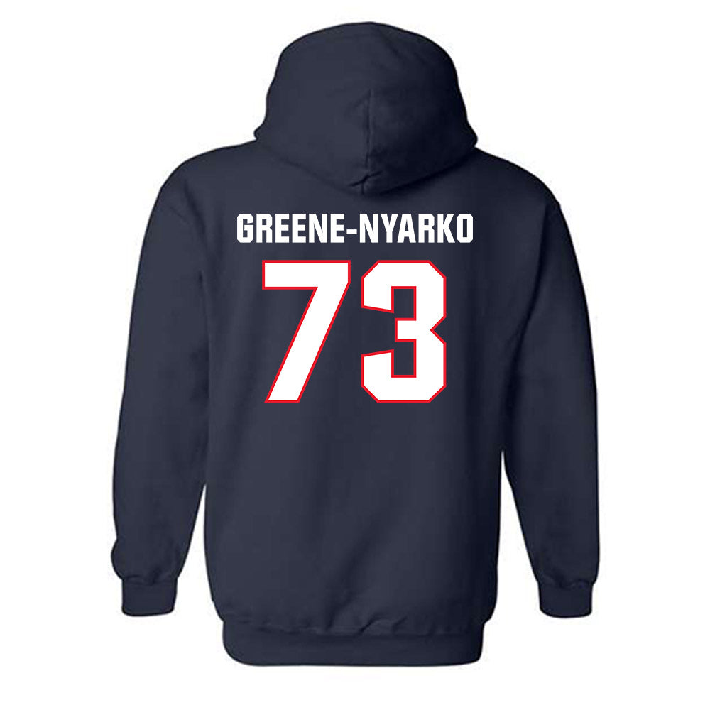 UConn - NCAA Football : Raphael Greene-Nyarko - Classic Shersey Hooded Sweatshirt-1