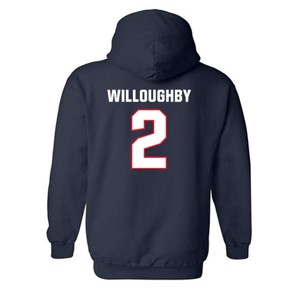UConn - NCAA Football : Jediyah Willoughby - Classic Shersey Hooded Sweatshirt-1