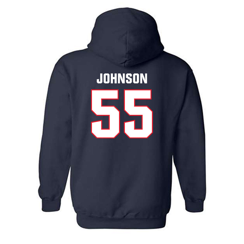UConn - NCAA Football : Fred Johnson - Classic Shersey Hooded Sweatshirt-1