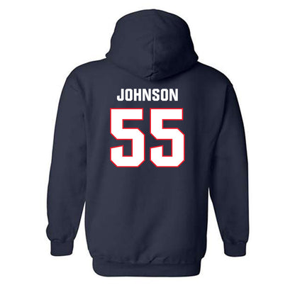 UConn - NCAA Football : Fred Johnson - Classic Shersey Hooded Sweatshirt-1