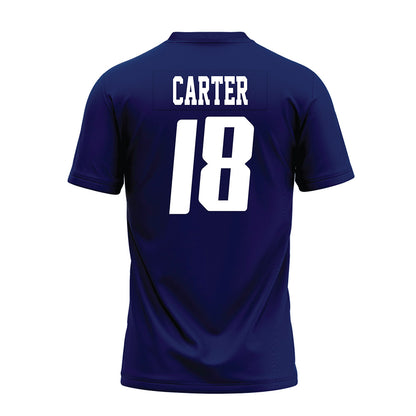 Rice - NCAA Football : Owen Carter - Navy Blue AAC Premium Football Jersey-1