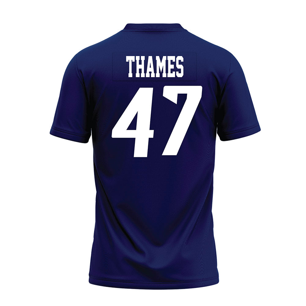 Rice - NCAA Football : Ty Thames - Navy Blue AAC Premium Football Jersey-1