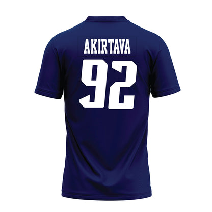 Rice - NCAA Football : Luca Akirtava - Navy Blue AAC Premium Football Jersey-1
