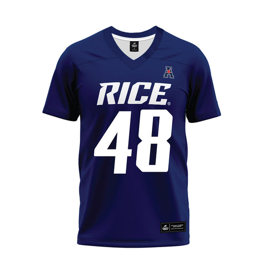 Rice - NCAA Football : Phoenix Derichsweiler - Navy Blue AAC Premium Football Jersey-0