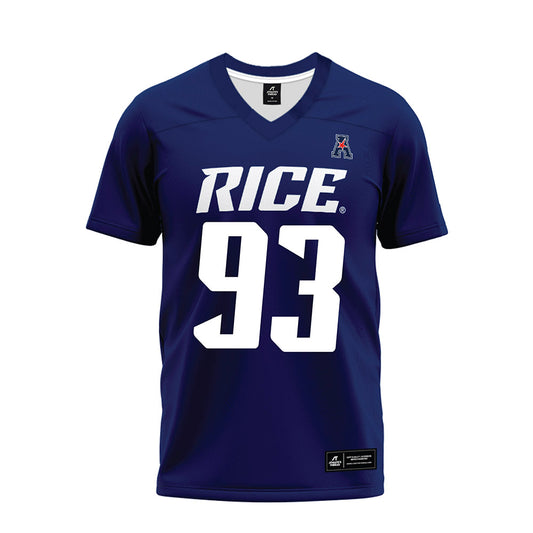 Rice - NCAA Football : Quincy Tchikou - Navy Blue AAC Premium Football Jersey-0