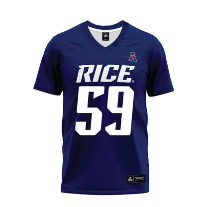Rice - NCAA Football : Colter Alberding - Navy Blue AAC Premium Football Jersey-0