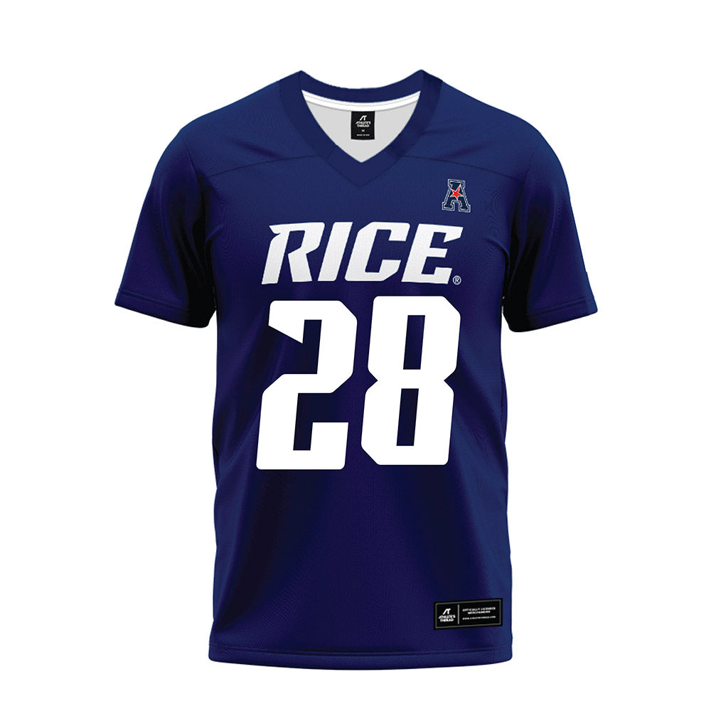 Rice - NCAA Football : D'Andre Hardeman Jr - Navy Blue AAC Premium Football Jersey-0