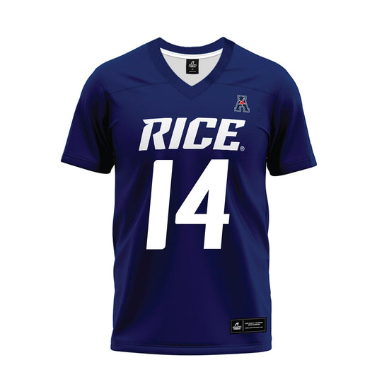 Rice - NCAA Football : Ayden Wilhelm - Navy Blue AAC Premium Football Jersey-0