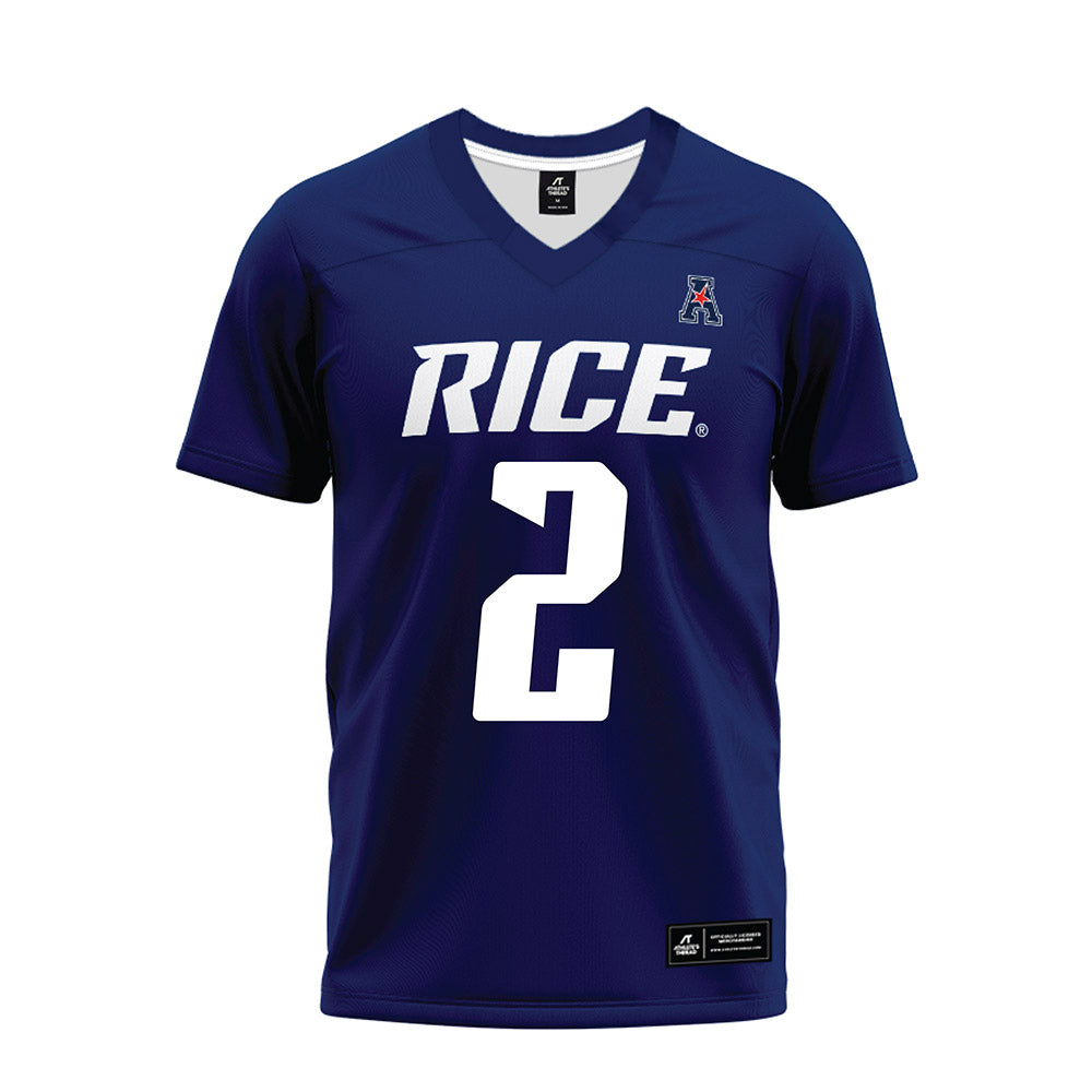Rice - NCAA Football : Jo Chavez - Navy Blue AAC Premium Football Jersey-0